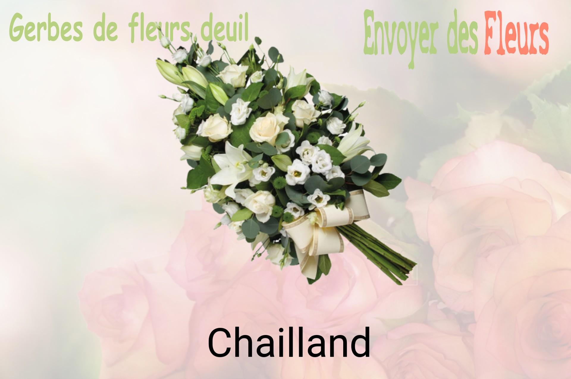 Gerbe de fleurs de deuil livrée à Chailland